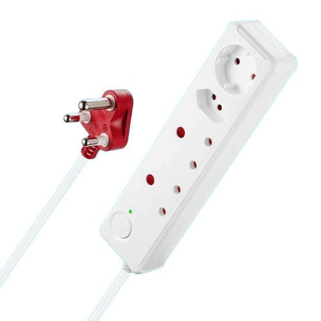 Switched 50cm 4-way Medium Surge Protected Multiplug Cord - White SWD-8500-05-WT