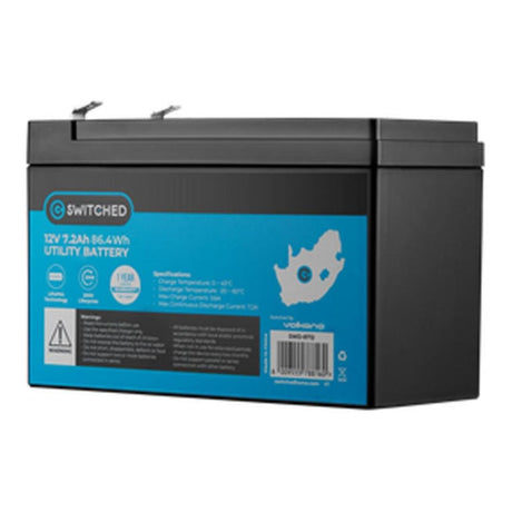 Switched LifePo4 7.2Ah 12V Battery SWD-8712