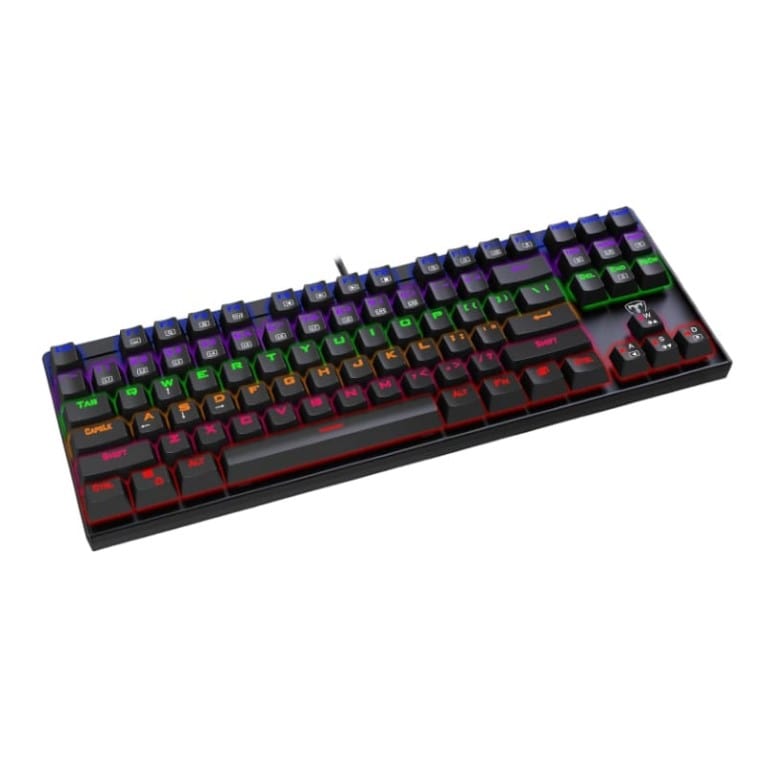 T-Dagger Corvette Rainbow Mechanical TKL Tenkeyless Gaming Keyboard Black T-TGK302-BL