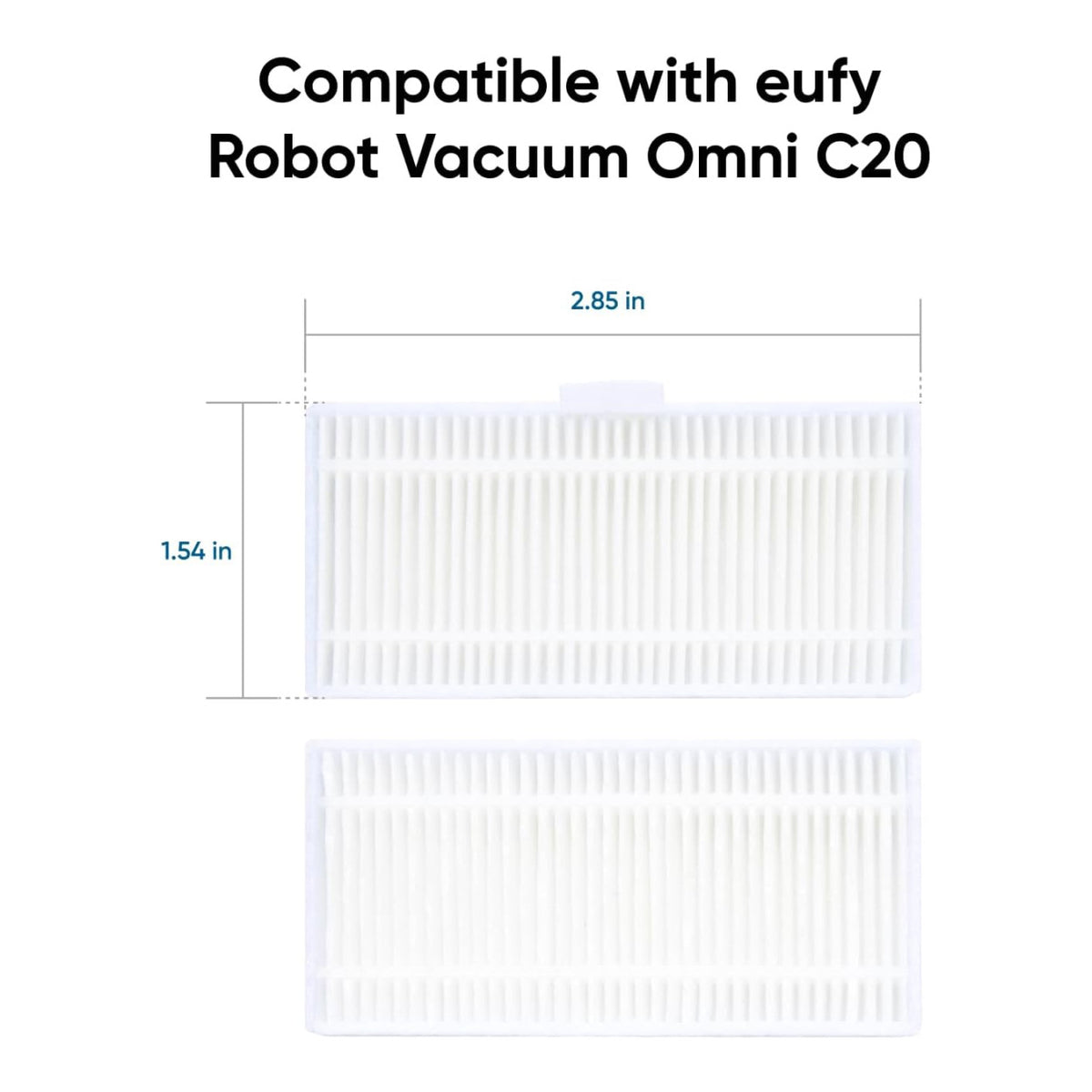 Eufy Replacement Washable Filter for Omni C20 RoboVac 2-pack T290B120