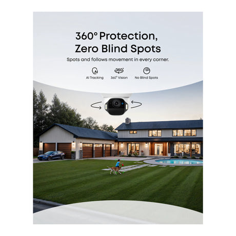 Eufy SoloCam E42 4K UHD AI 360-degree PTZ Wireless Outdoor Solar Network Camera T8173321