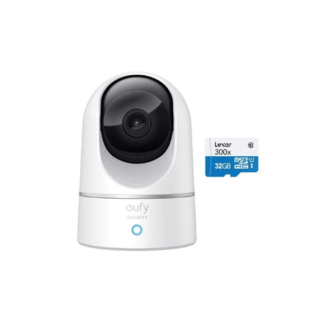Eufy 2K Pan and Tilt Indoor Security Camera with 32GB MicroSD Card T8410322K001