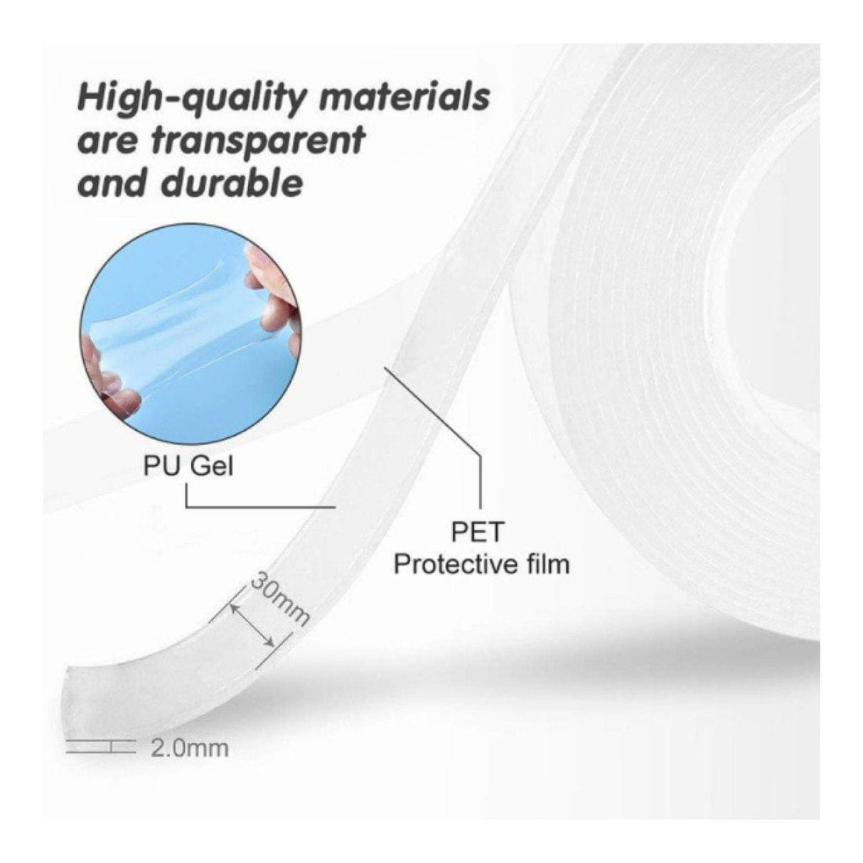Tape-H-7056 Heavy-Duty Double-Sided Tape 1m