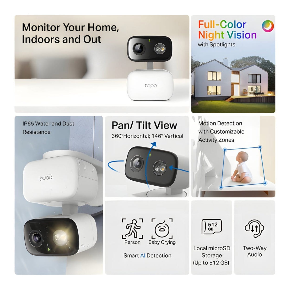 TP-Link TAPO Indoor Outdoor Home Security Wi-Fi Camera