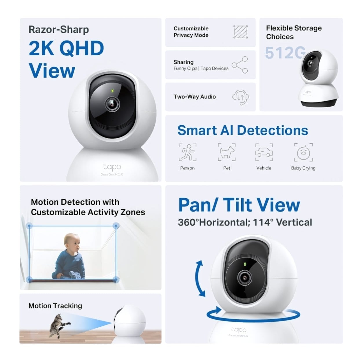 TP-Link Tapo C220 Pan/Tilt AI Home Security Wi-Fi Camera – FirstShop