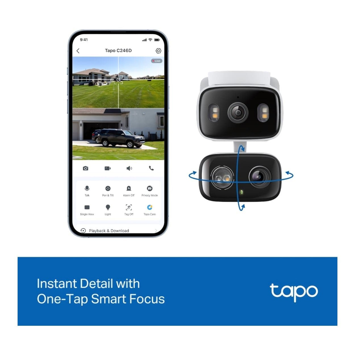 TP-Link Tapo C246D Indoor Outdoor Dual Lens Pan Tilt Security Camera