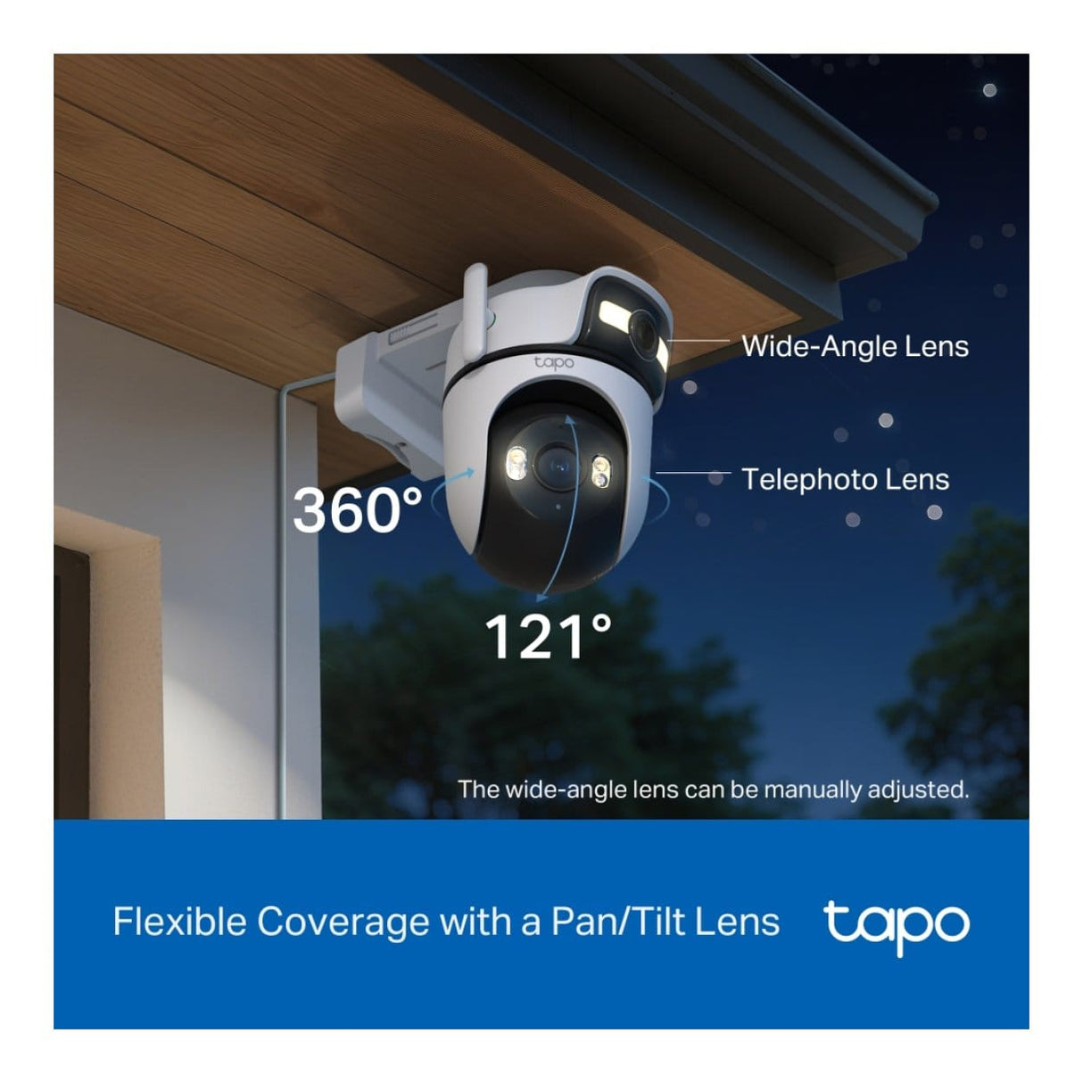 TP-Link Tapo C545D 2K 3MP 6mm Dual Lens Pan/Tilt Security Camera