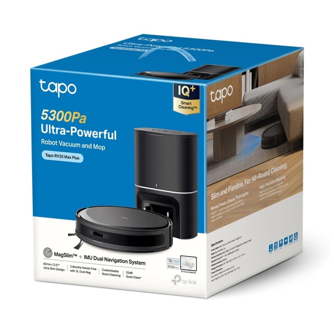 TP-Link Tapo RV20 Max Plus Robot Vacuum and Mop with Auto-Empty