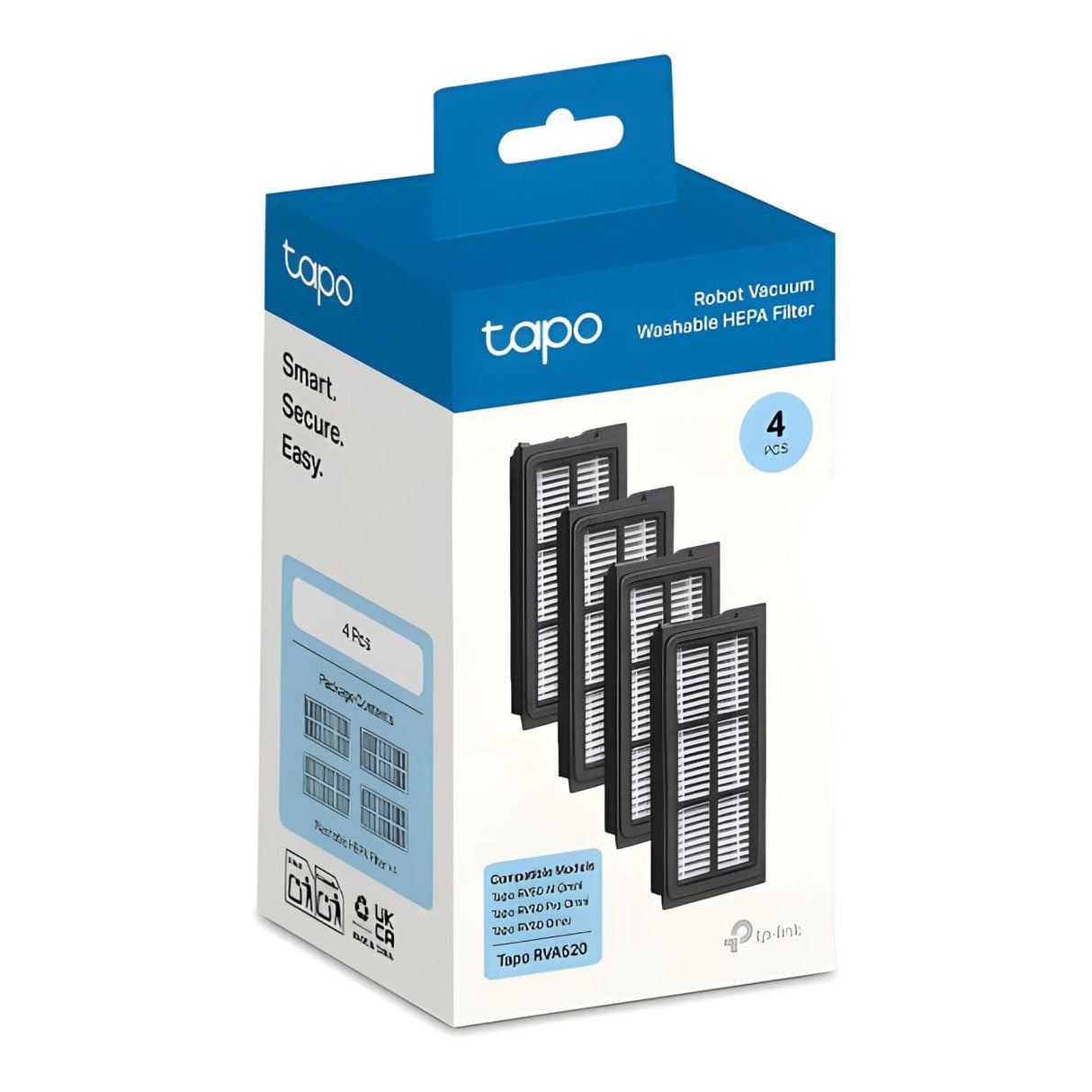 TP-Link Tapo RVA520 Robot Vacuum Washable HEPA Filter 4-pack
