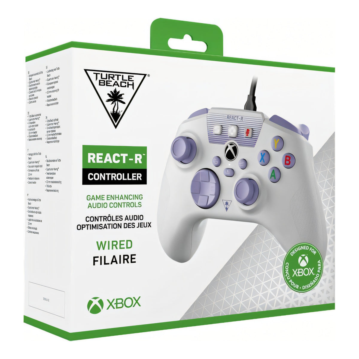 Turtle Beach React-R Wired Gaming Controller - White & Purple TBS-0732-05