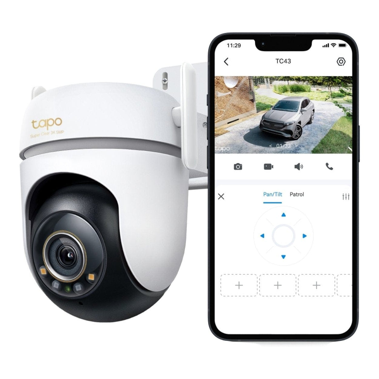TP-Link Tapo TC43 Outdoor Pan Tilt Security Wi-Fi Camera