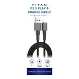 Titan PS5 Type-C to Type-A Charging Cable 2m Black TG-CCB-2MPS5