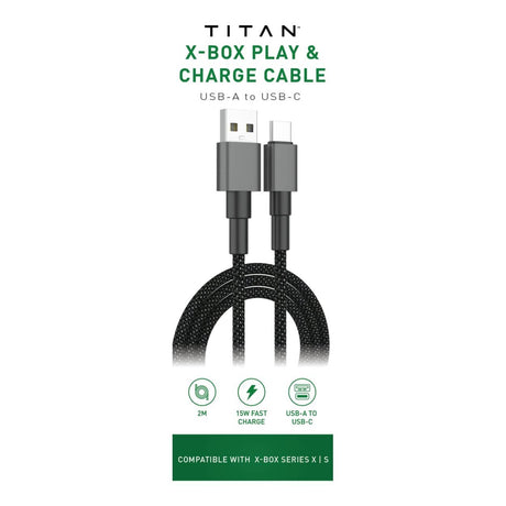 Titan Xbox Type-C to Type-A Charging Cable 2m Black TG-CCB-2MXB