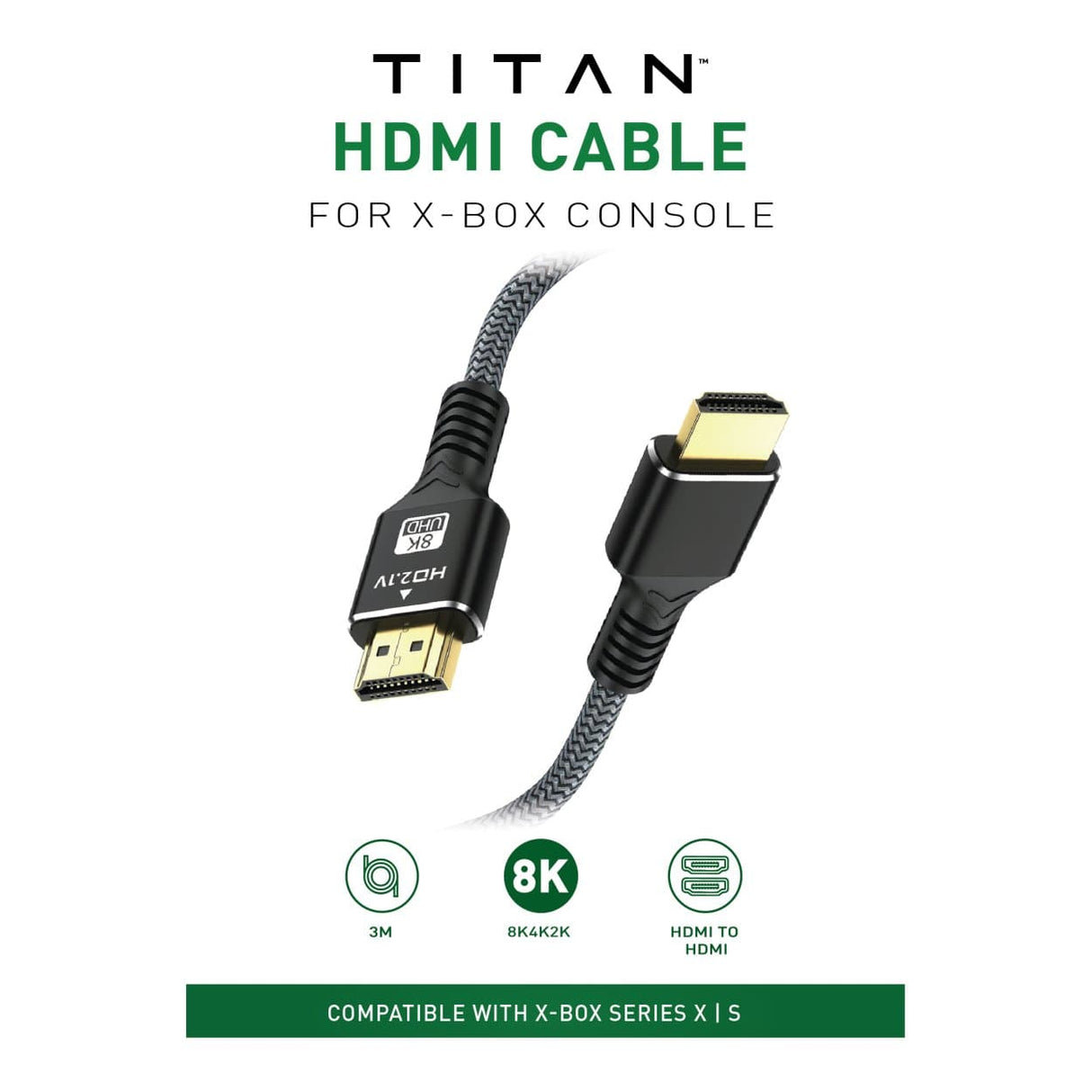 Titan 3m High-Speed HDMI Cable 8K @ 60Hz for Xbox Black TG-HD-3000-XB