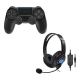 Titan Wireless Bluetooth Controller and Wired Headset Bundle for PlayStation Black TG-VW-169-BLK-HS