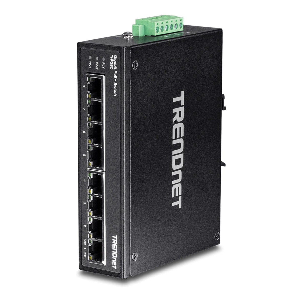Trendnet TI-PG80 8-port Hardened Industrial Gigabit PoE+ DIN-Rail Switch