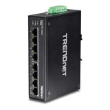 Trendnet TI-PG80 8-port Hardened Industrial Gigabit PoE+ DIN-Rail Switch