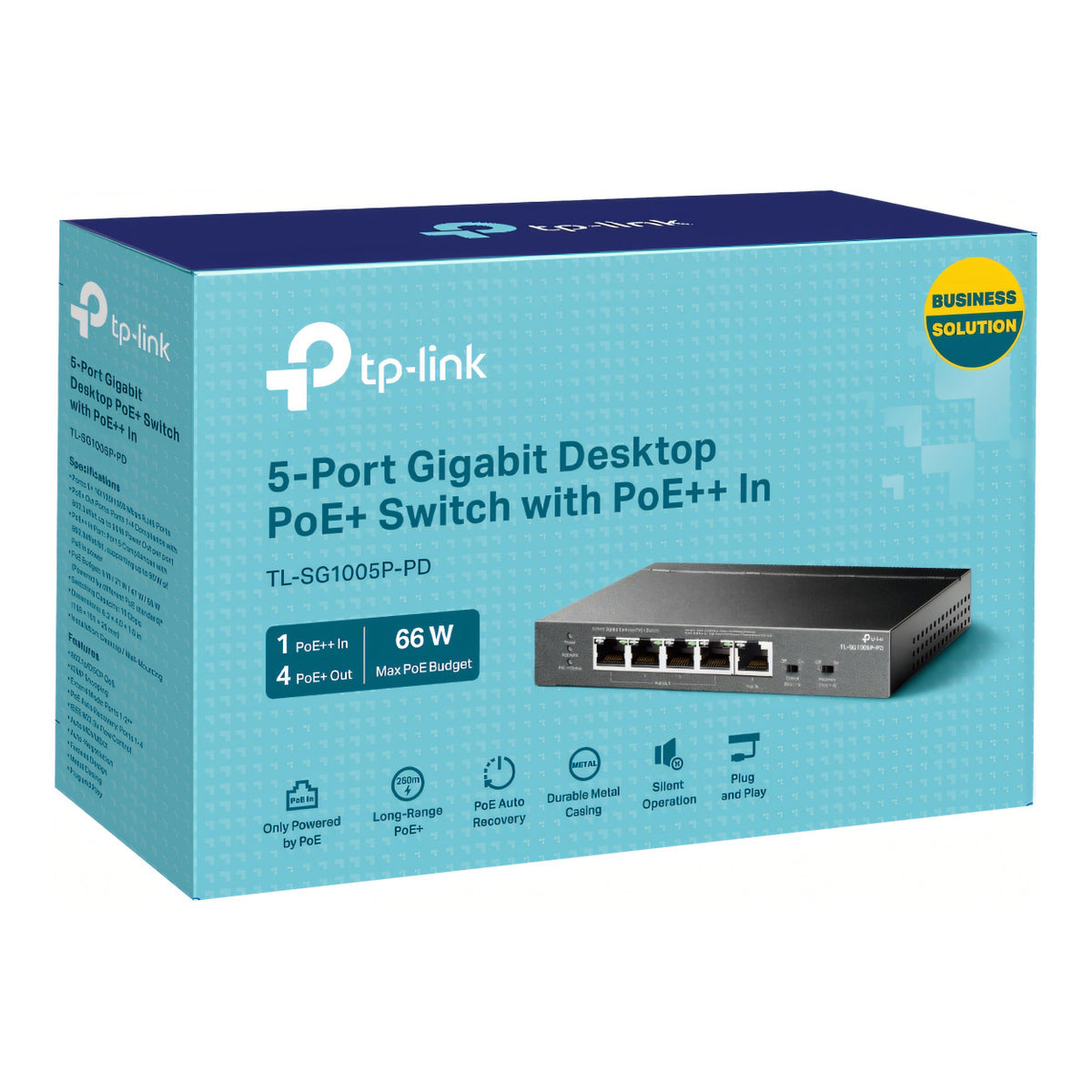 TP-Link 5-Port Gigabit 1-Port PoE++ In and 4-Port PoE+ Out Desktop Switch TL-SG1005P-PD
