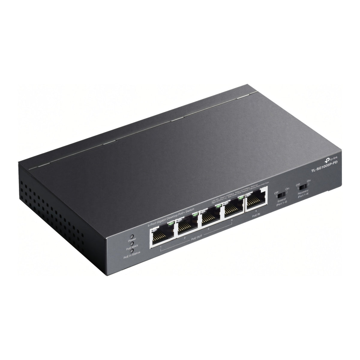 TP-Link 5-Port Gigabit 1-Port PoE++ In and 4-Port PoE+ Out Desktop Switch TL-SG1005P-PD