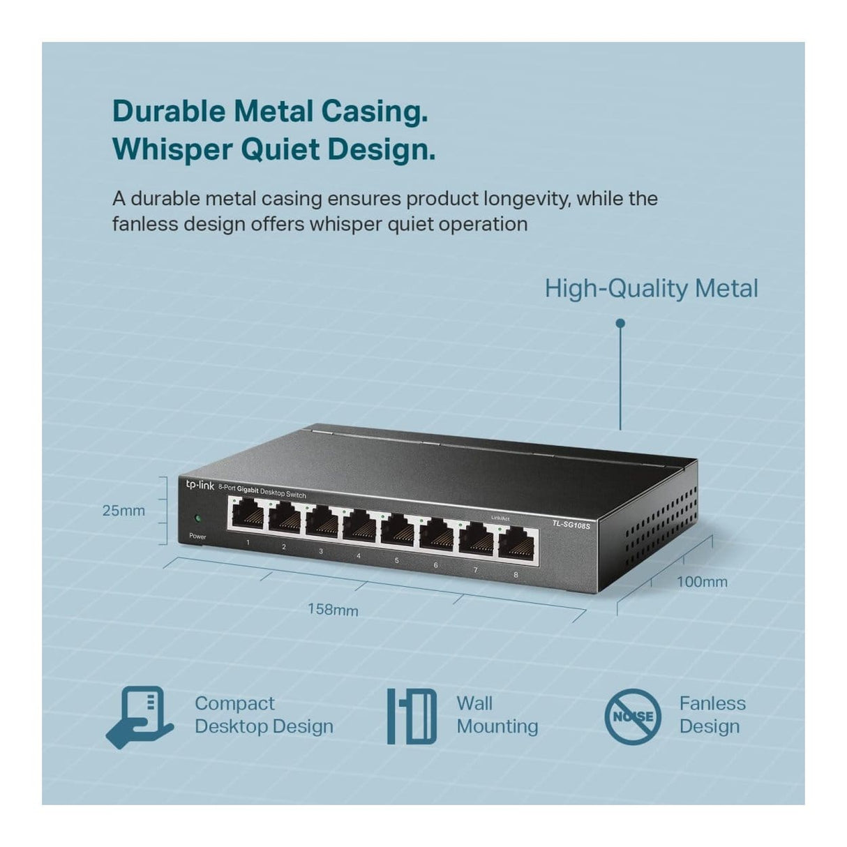 TP-Link TL-SG108S 8-port Gigabit Desktop Unmanaged Switch