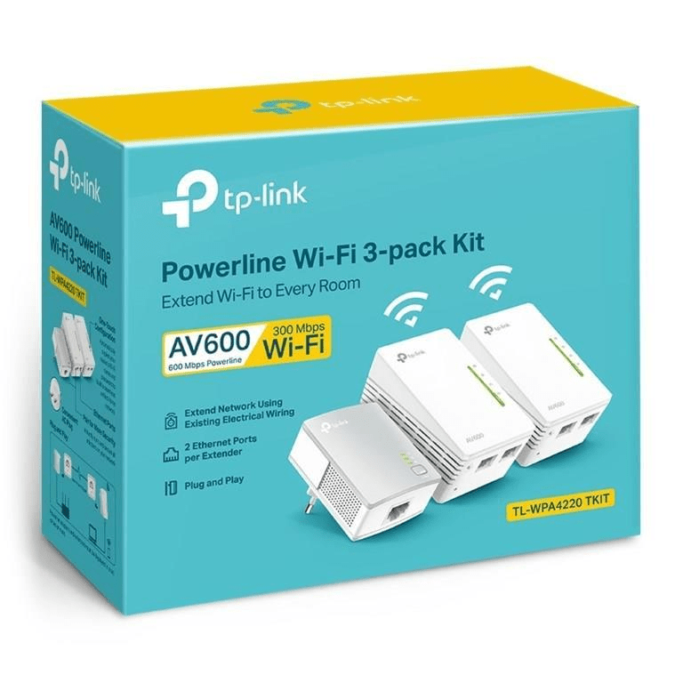 TP-Link TL-WPA4220T Kit AV600 Powerline Universal Wi-Fi Range Extender 3-pack