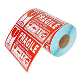 UniQue Fragile 90 x 50mm Label Sticker Roll 500 Labels TOT1626