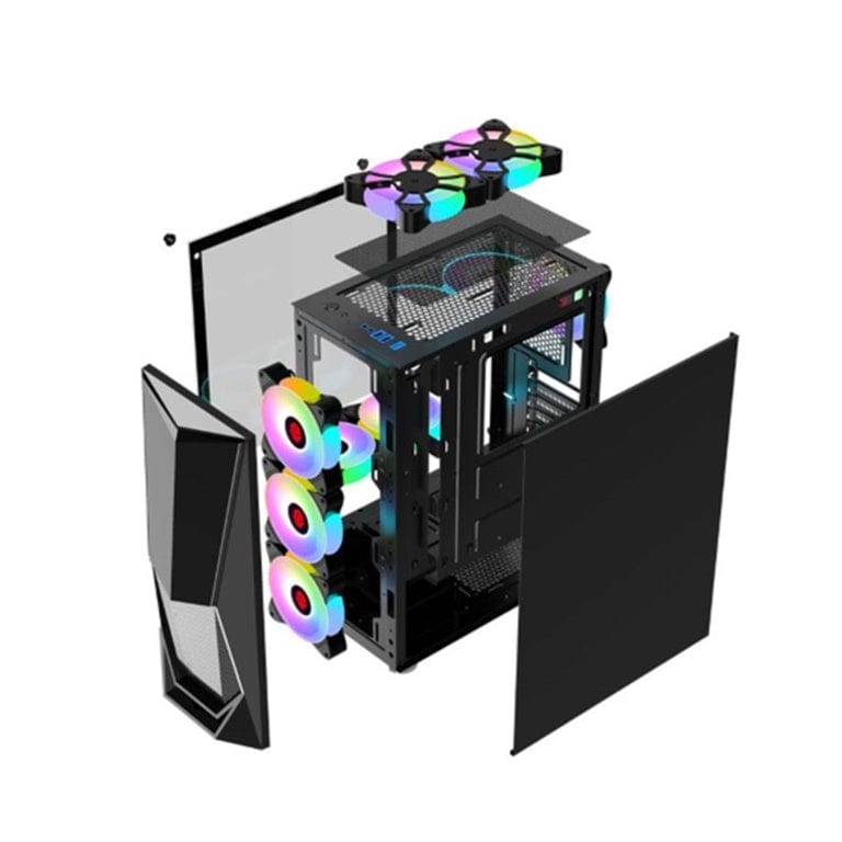 Armaggeddon Tritron 1 ATX Gaming PC Case with 3xARGB Fans Black TRITON1BLK