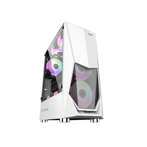 Armaggeddon Tritron 1 ATX Gaming PC Case with 3xARGB Fans White TRITON1WHT