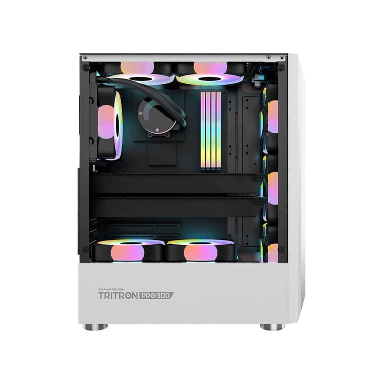 Armaggeddon Tritron PRO 300 Gaming PC Case with 3xARGB Fans White TRITONPRO300WHT