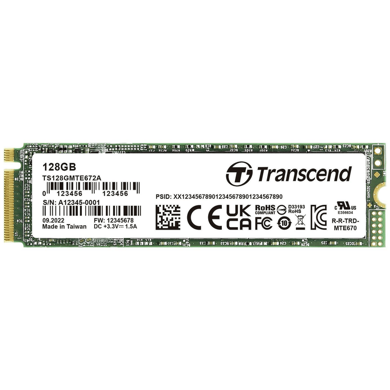 Transcend MTE672A M.2 128GB PCI Express 3.0 3D NAND NVMe Internal SSD TS128GMTE672A