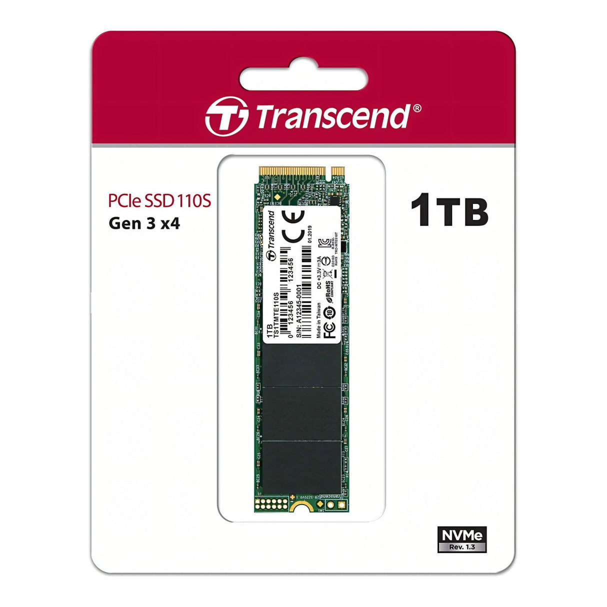 Transcend 110S 1TB M.2 PCIe 3.0 NVMe 3D NAND Internal SSD TS1TMTE110S