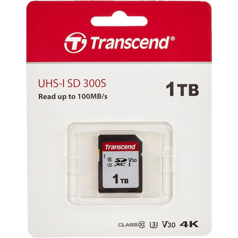 Transcend 300S 1TB SDHC UHS-I Flash Memory Card TS1TSDC300S