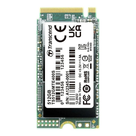 Transcend 400S 512GB M.2 2242 PCI-Express Gen3x4 3D NAND NVMe Internal SSD TS512GMTE400S
