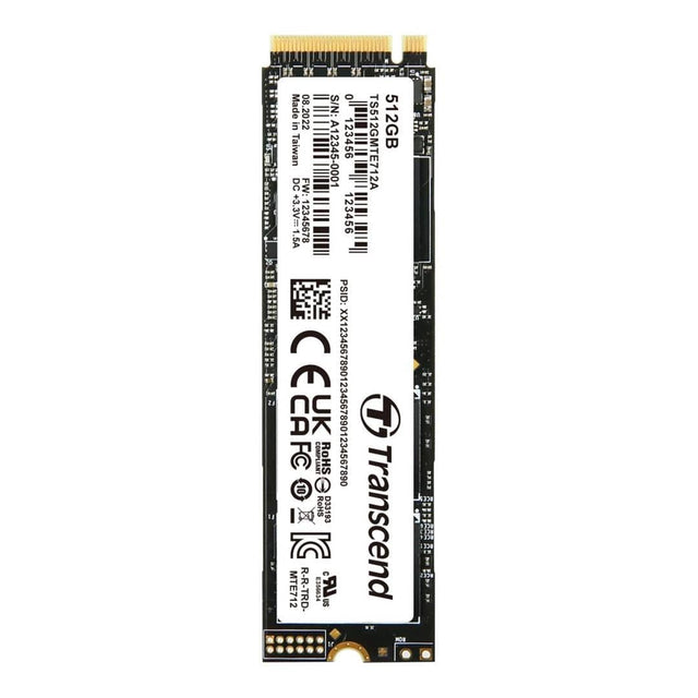 Transcend M.2 512GB PCIe 4.0 NVMe Internal SSD TS512GMTE712A