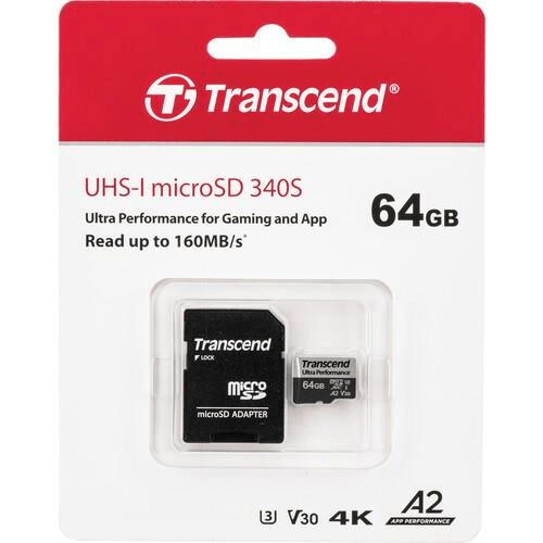 Transcend 340S 64GB UHS-I microSDXC Card TS64GUSD340S