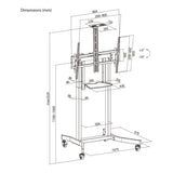 Lumi Deluxe 55 to 100-inch Motorized Large TV Cart TTL14-68TW