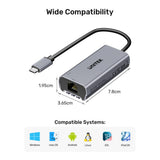 Unitek USB-C to 5Gbps Ethernet Adapter Space Grey U1343AGY01