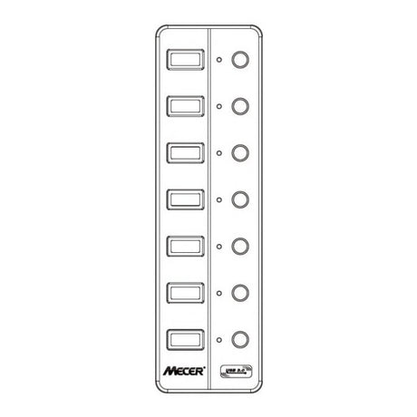 Mecer U3-7HL 7-port External PDU Black