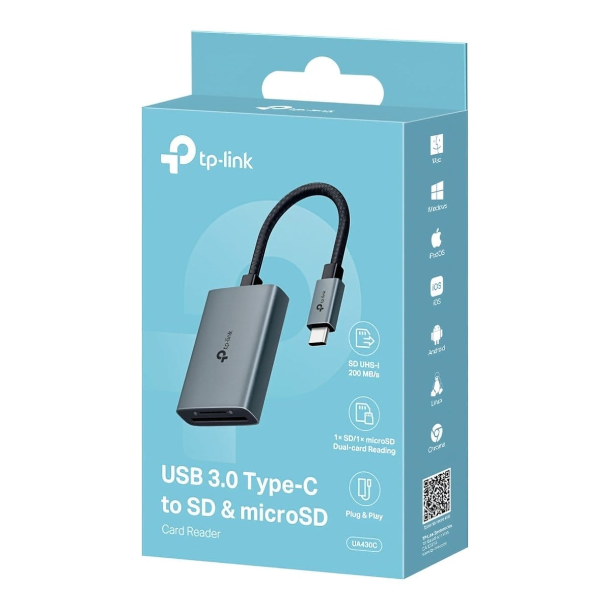 TP-Link UA430C USB-C to SD and microSD 3.0 Card Reader