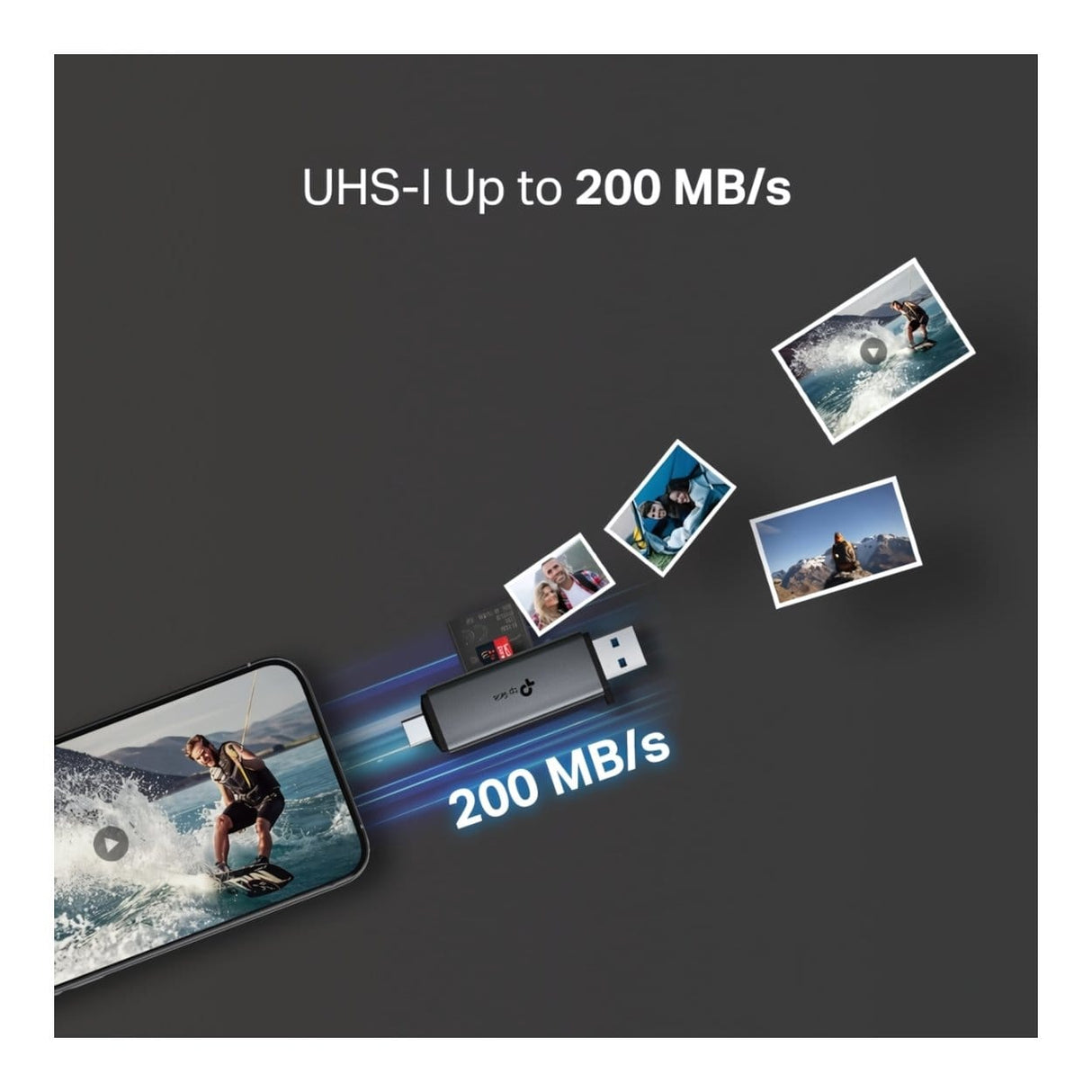 TP-Link UA430D USB-C/A to SD and microSD 3.0 Card Reader