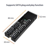 Vantec M.2 PCIe Gen3x2 B+M Key to 5-port SATA Expansion Card UGT-M2670