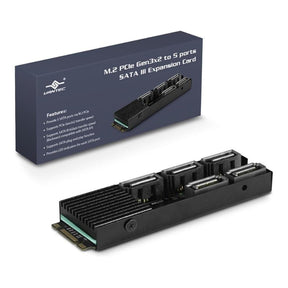 Vantec M.2 PCIe Gen3x2 B+M Key to 5-port SATA Expansion Card UGT-M2670