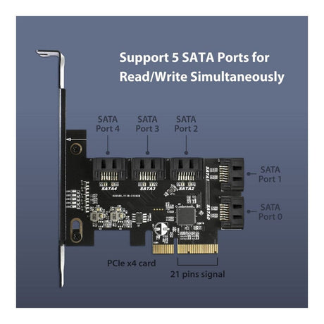 Vantec 5-port SATA 6Gbps PCIe Internal Card UGT-ST655