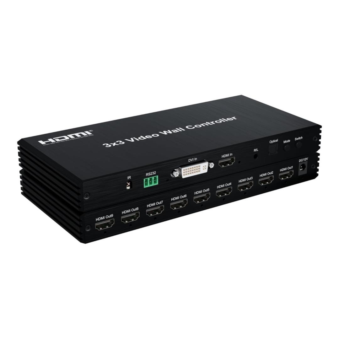 UniQue 3x3 HDMI Video Wall Controller 9 Output 1080p UQ-HVWC3X3