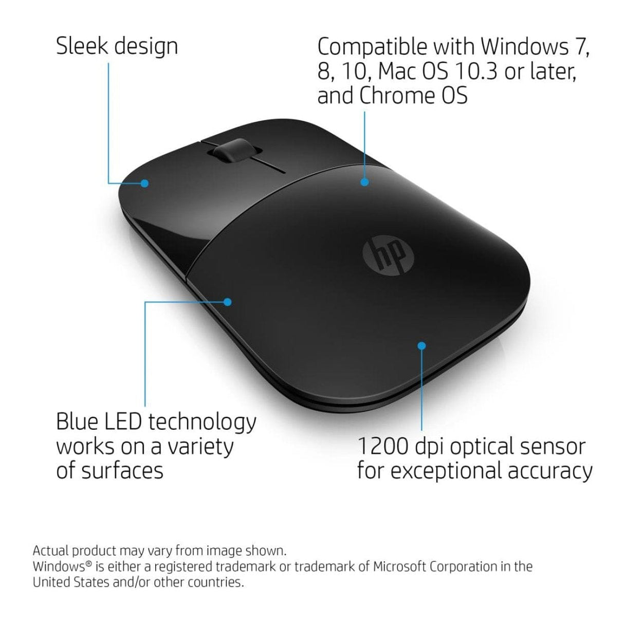 HP Z3700 Wireless Mouse Black V0L79AA