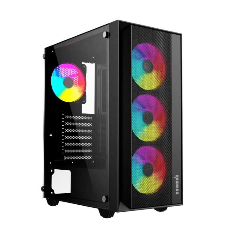 Raidmax V100TBS ATX ARGB Mid-Tower Gaming PC Case Black