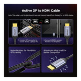 Unitek V1610A01 1.8m 8K DisplayPort 1.4 to HDMI 2.1 Cable
