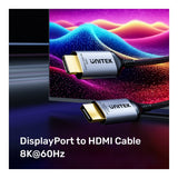 Unitek V1610A01 1.8m 8K DisplayPort 1.4 to HDMI 2.1 Cable