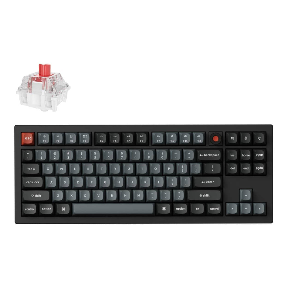 Keychron V3 Ultra 80 8K Red Switch RGB Wireless Mechanical Keyboard - Black V3U-D1