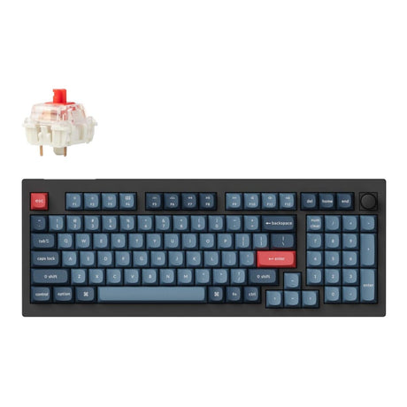 Keychron V5 Max QMK/VIA Wireless Custom Keyboard Black with Red Switches V5M-D1
